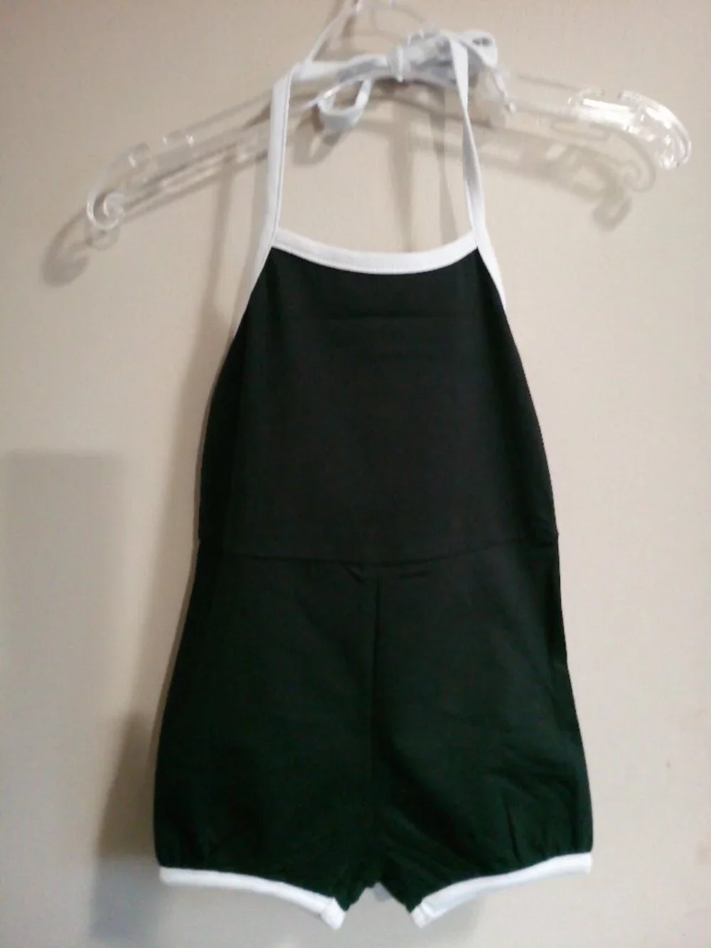 Black Trim Baby Romper